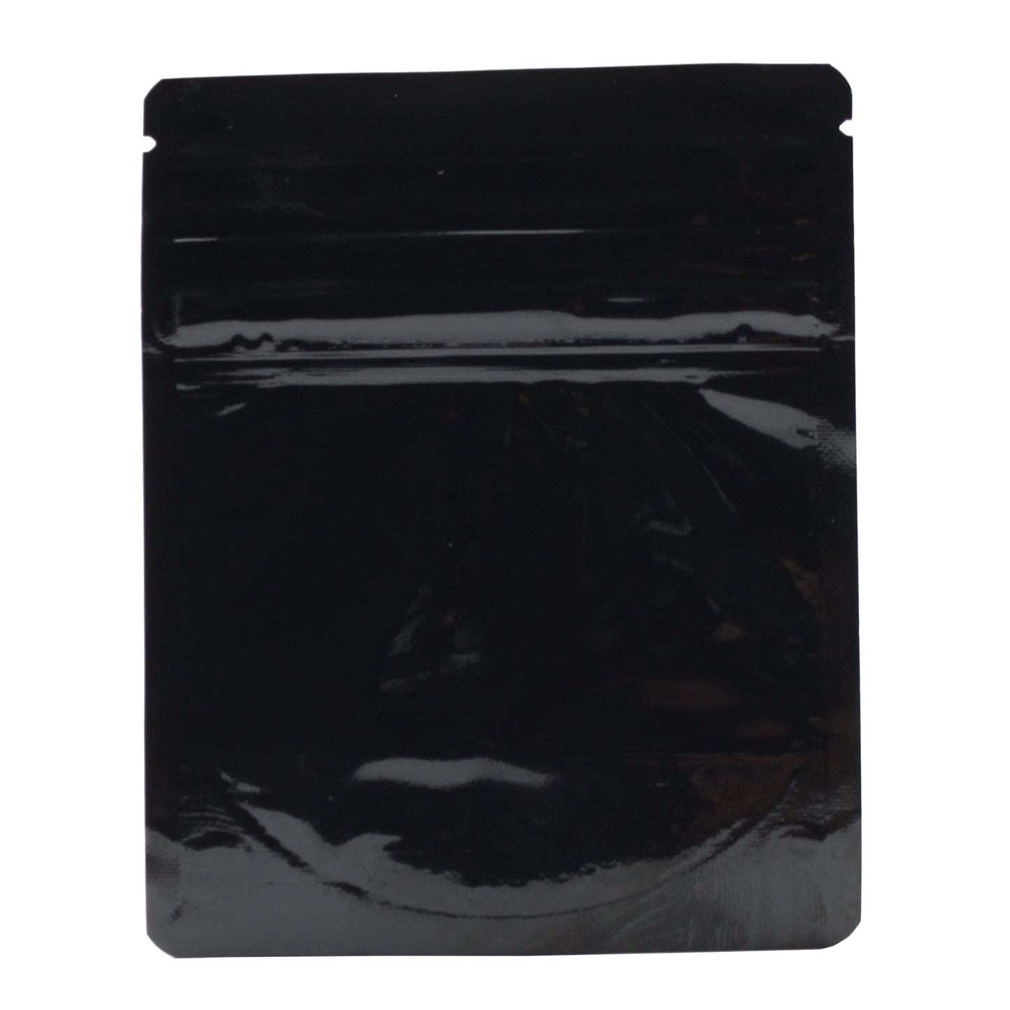 Bag King Child-Resistant Opaque Wide Mouth Bag (1/8th oz) 3.9" x 4.9" Glossy Black