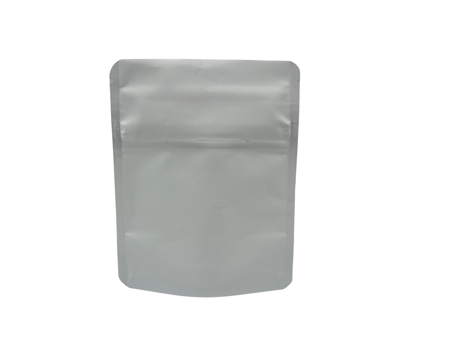 Bag King Child-Resistant Opaque Wide Mouth Mylar Bag Clear Gusset ( 1/8th oz ) Matte White