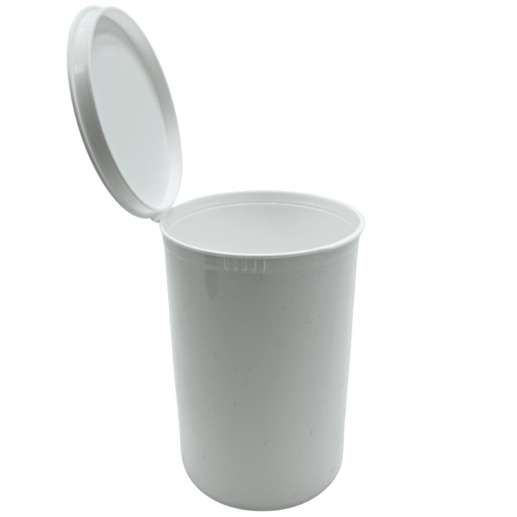 Bag King Child-Resistant Pop Top Bottle (160 dram) White