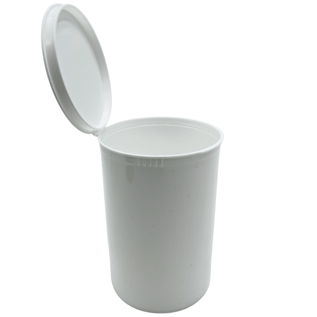 Bag King Child-Resistant Pop Top Bottle (160 dram) White