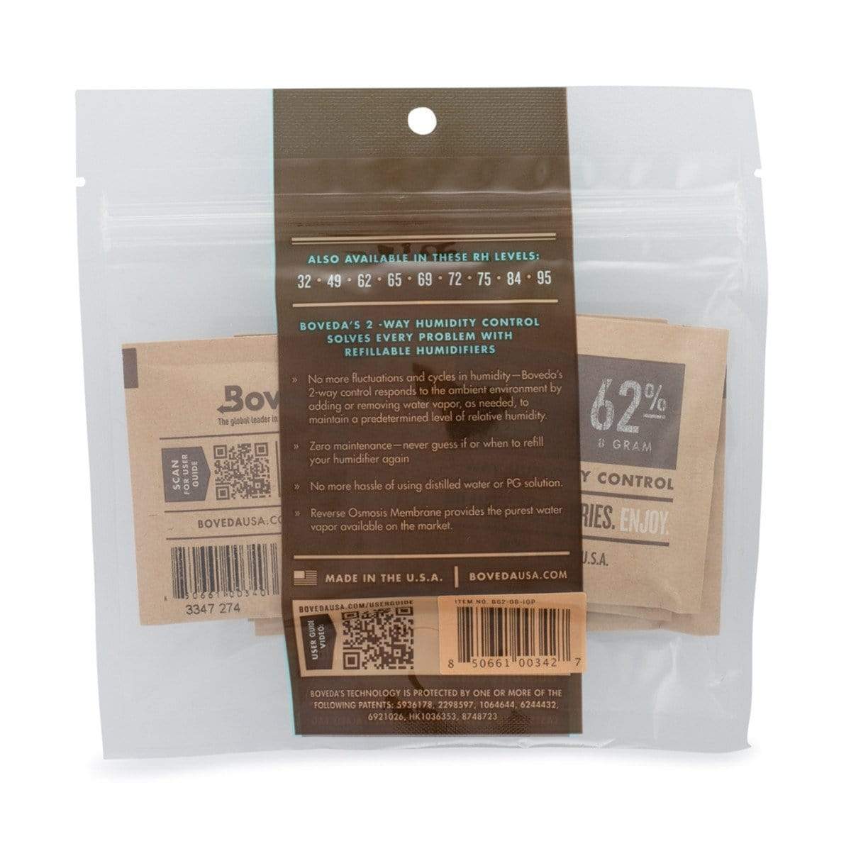 Boveda 62% RH (8 gram) - 10 Pack