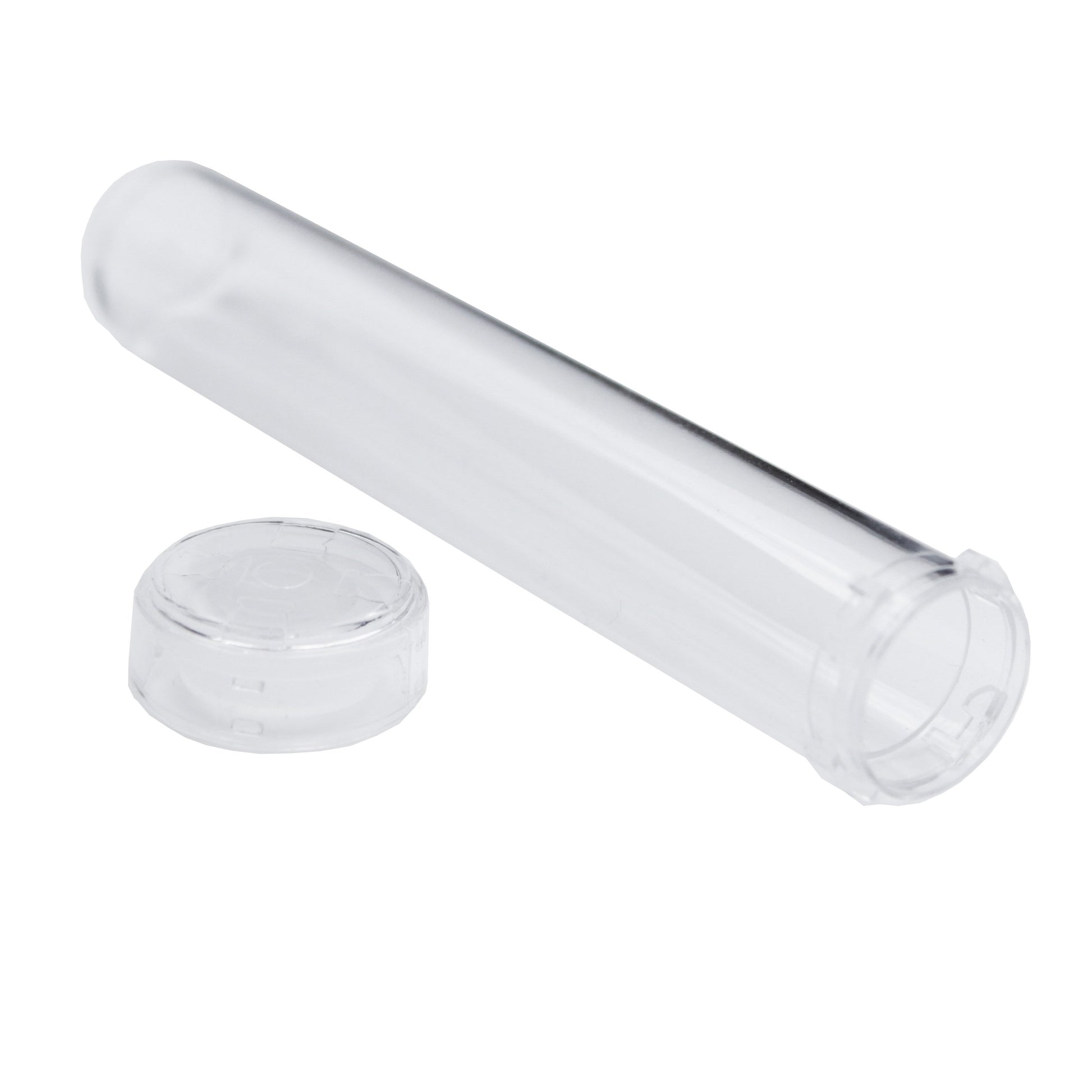 Long (109mm) Clear Pre-Roll Tubes – Black Lid