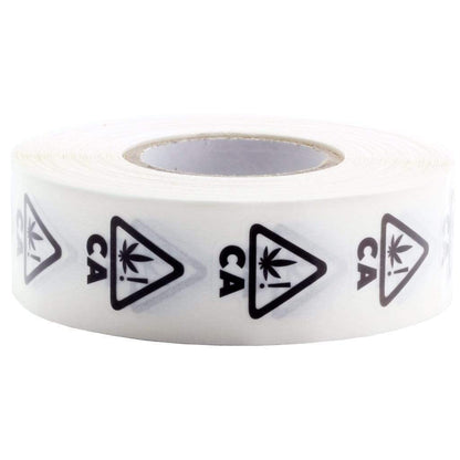 California Clear Die Cut Universal THC ! Symbol Label Clear