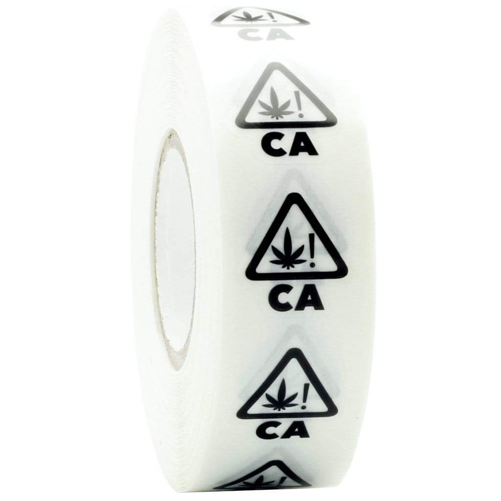 California Clear Die Cut Universal THC ! Symbol Label Clear