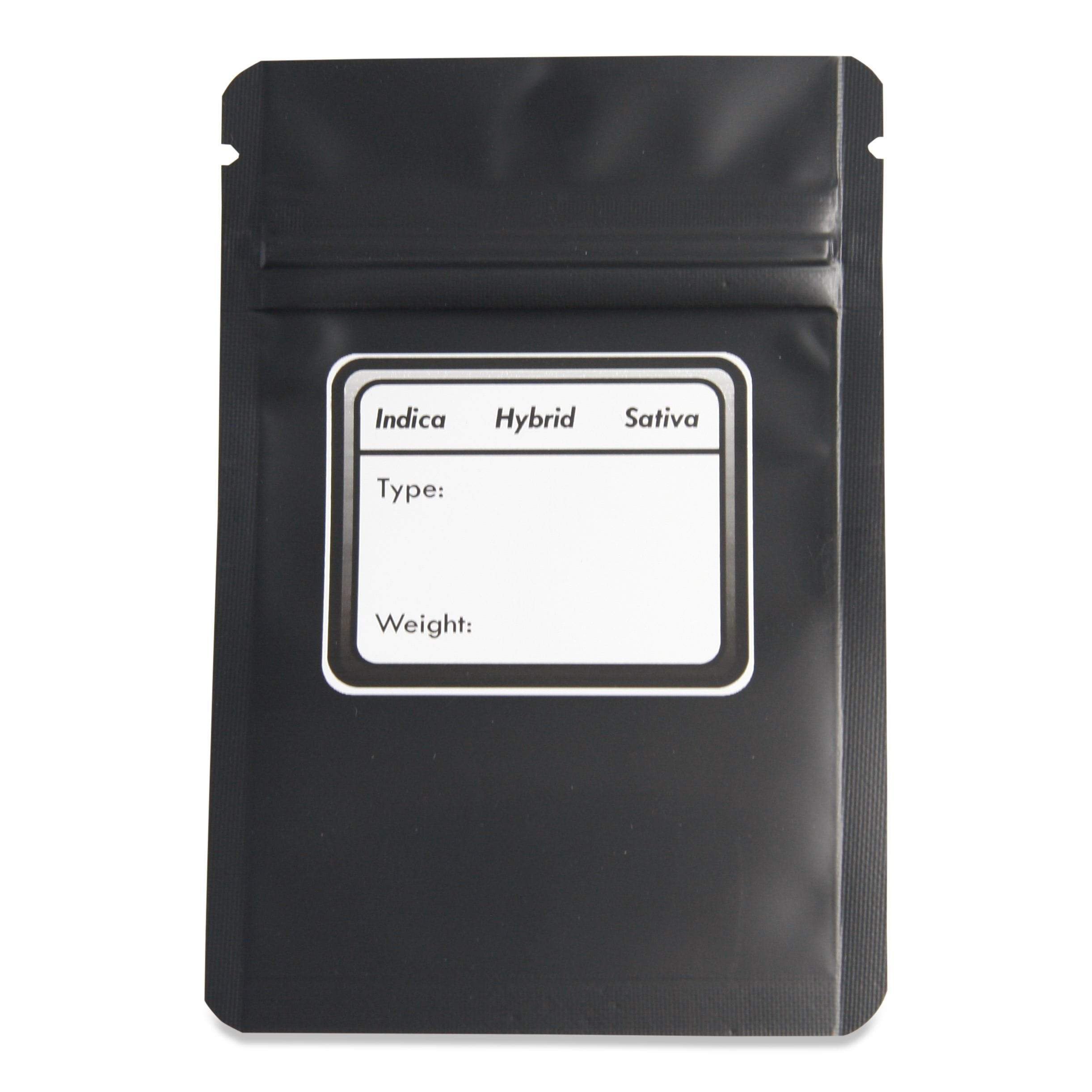 Clear Window Smell Proof Bag (1 gram) Black Matte
