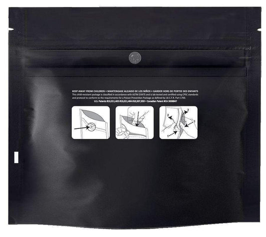 DymaPak Child Resistant 1/4 Ounce Wide Bag Black