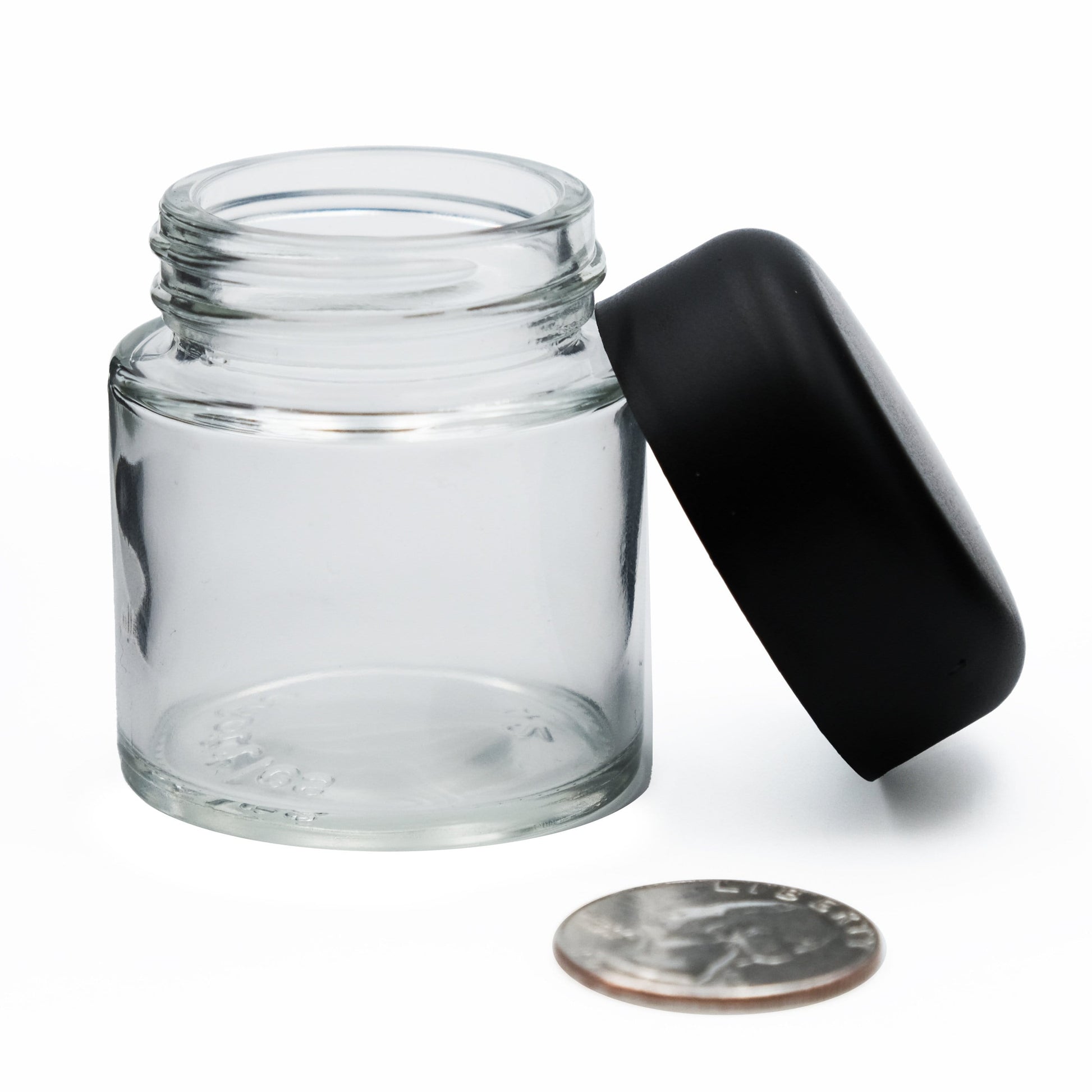 Clear Glass Jars, 6oz, Black Aluminum Foil Lined Caps, case/24