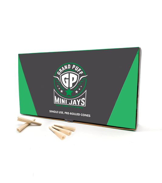 Grand Puff Premium Mini Jays Pre-Roll Cones (60mm / 30mm filter) | Box of 800 Organic Hemp