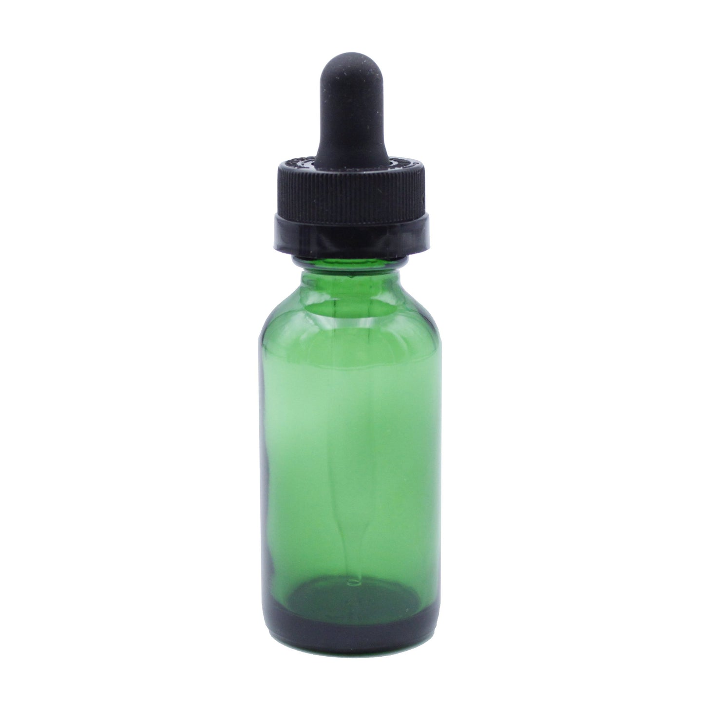 Green Child-Resistant Glass Dropper Bottle w/ 0.8ml Non-Graduated Dropper - 1 oz