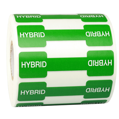 Green Hybrid Tamper Evident Strain Labels Green