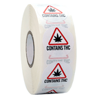 Maine & Massachusetts 1" Circle THC Universal Marijuana Symbol Labels (1,000 qty)