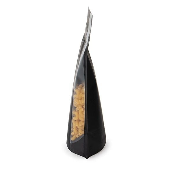 Matte Black Stand Up Zipper Bag with Vertical Window (1/2 Ounce)