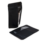 Matte Black Stand Up Zipper Bag with Vertical Window (1 ounce of flower?)