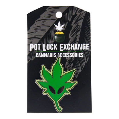 Pot Luck Exchange Novelty Enamel Pin (Alien Leaf)