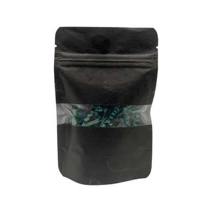 Rice Paper Stand Up Pouch with horizontal window ( 4"x6" ) Black