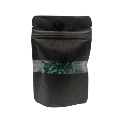 Rice Paper Stand Up Pouch with horizontal window ( 4"x6" ) Black