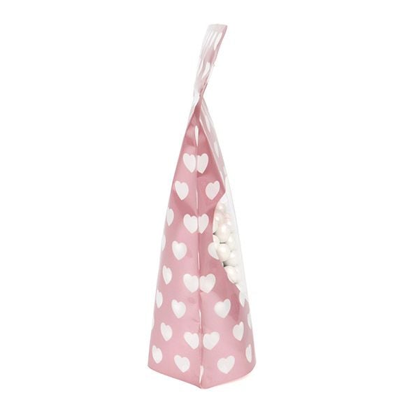 Rose Gold Stand Up Zipper Pouch with White Mini Hearts (1/2 Ounce)