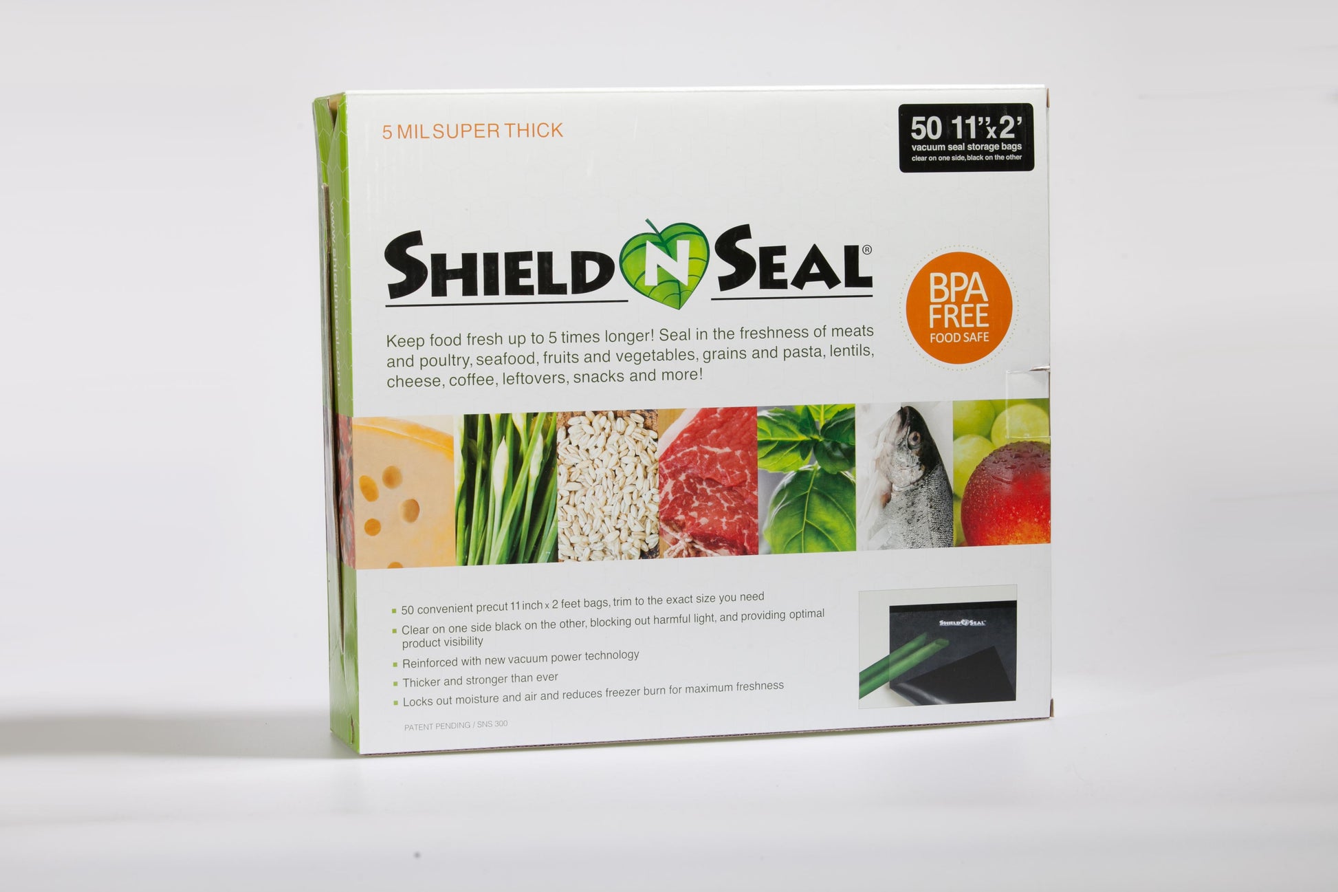 Shield N Seal Precut Bags (11" x 24" / Box of 50) Black / Clear