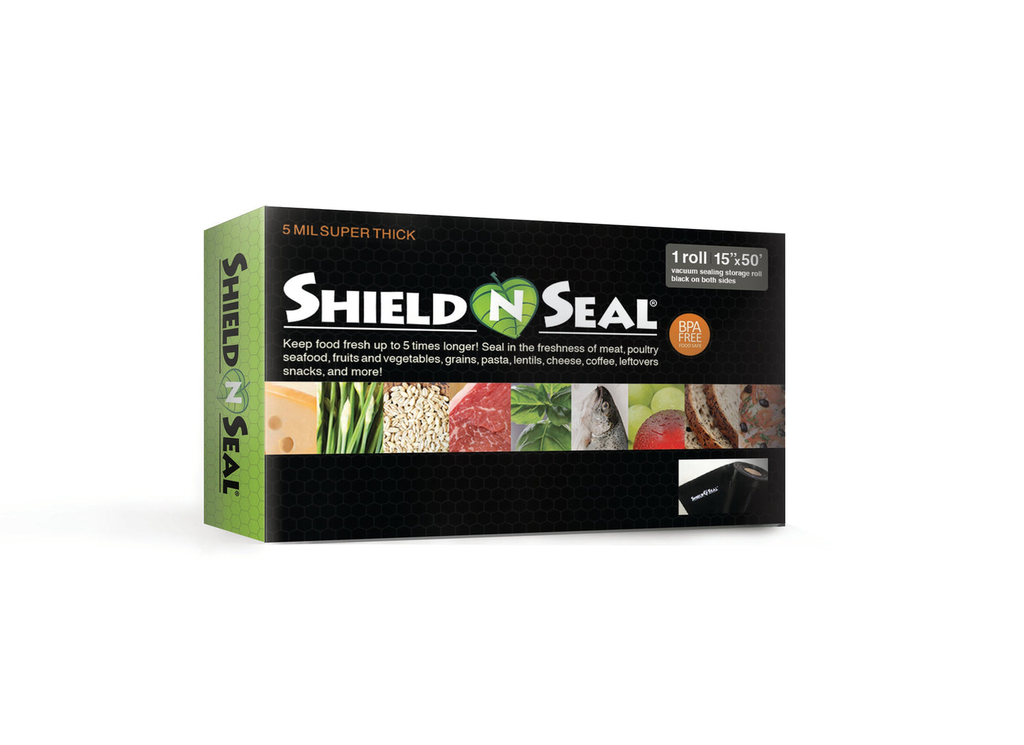 Shield N Seal Vacuum Sealer Roll (15" x 50') Black / Black