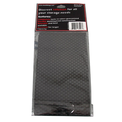 Smell Proof Stealth Bag Carbon Fiber (Quarter, 10-Pack)