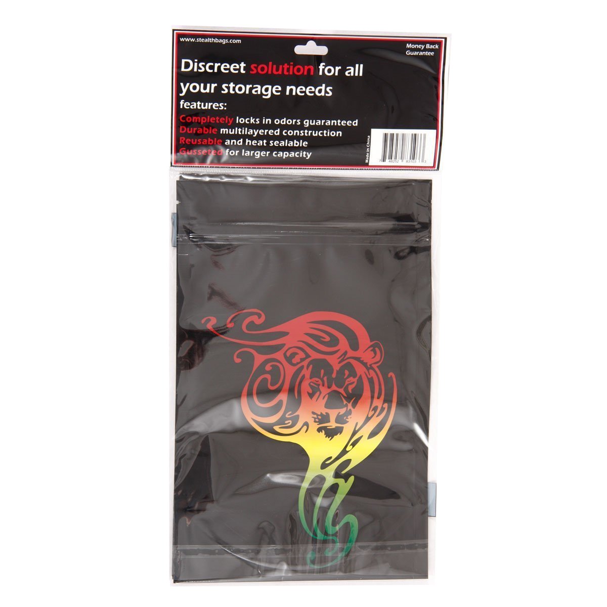 Smell Proof Stealth Bag Rasta Lion (Ounce, 5-Pack)