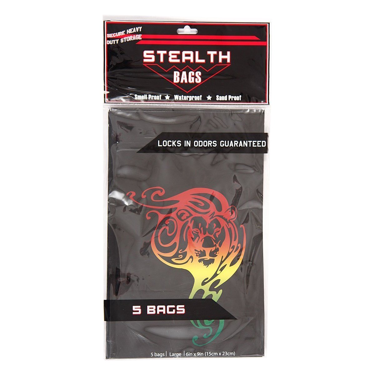 Smell Proof Stealth Bag Rasta Lion (Ounce, 5-Pack)