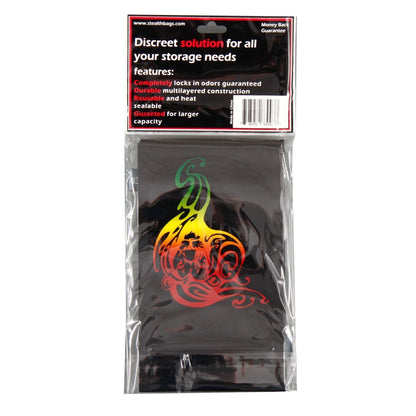 Smell Proof Stealth Bag Rasta Lion (Quarter, 10-Pack)