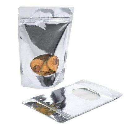 Stand Up Zipper Bag with Clear Oval Window - Metalized (1 Ounce)
